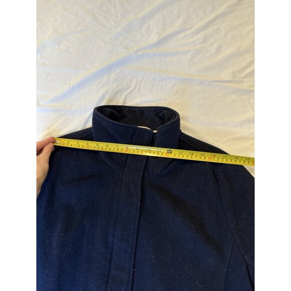 Pendleton Campbell Wool Coat Women's L Navy Blue Hudson Bay Stripe Jacket - Picture 10 of 11